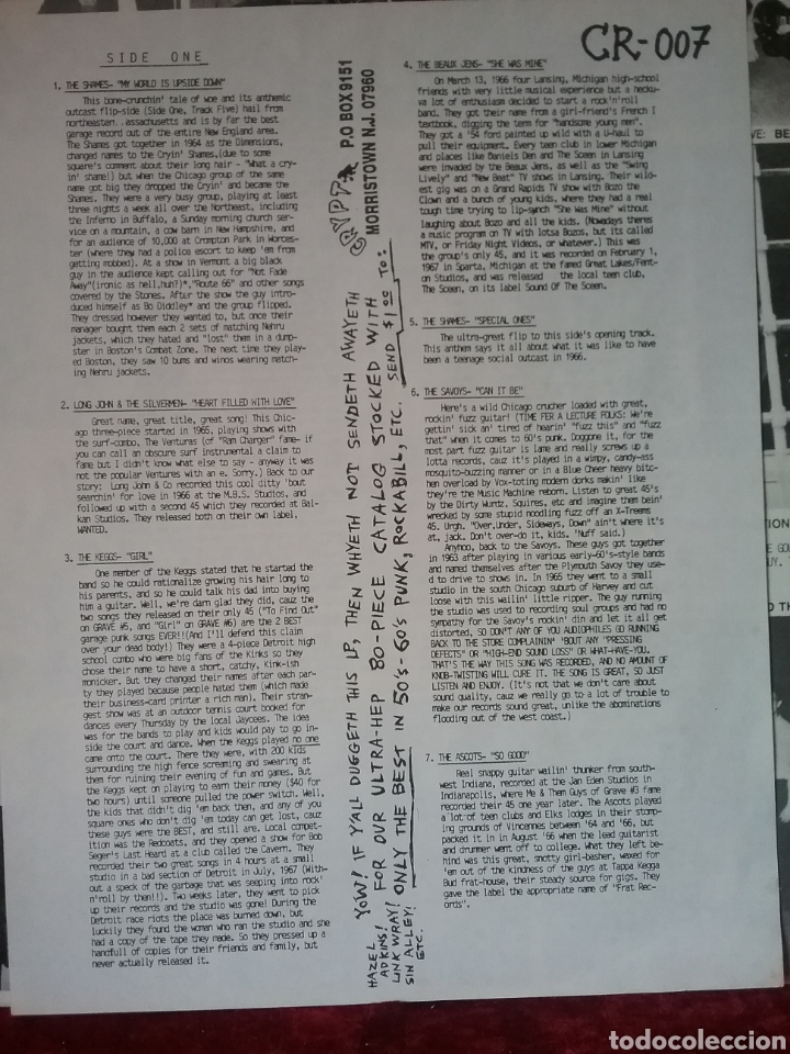 Discos de vinilo: BACK from the GRAVE Vol. 6 CRYPT Records 1986 - Foto 4