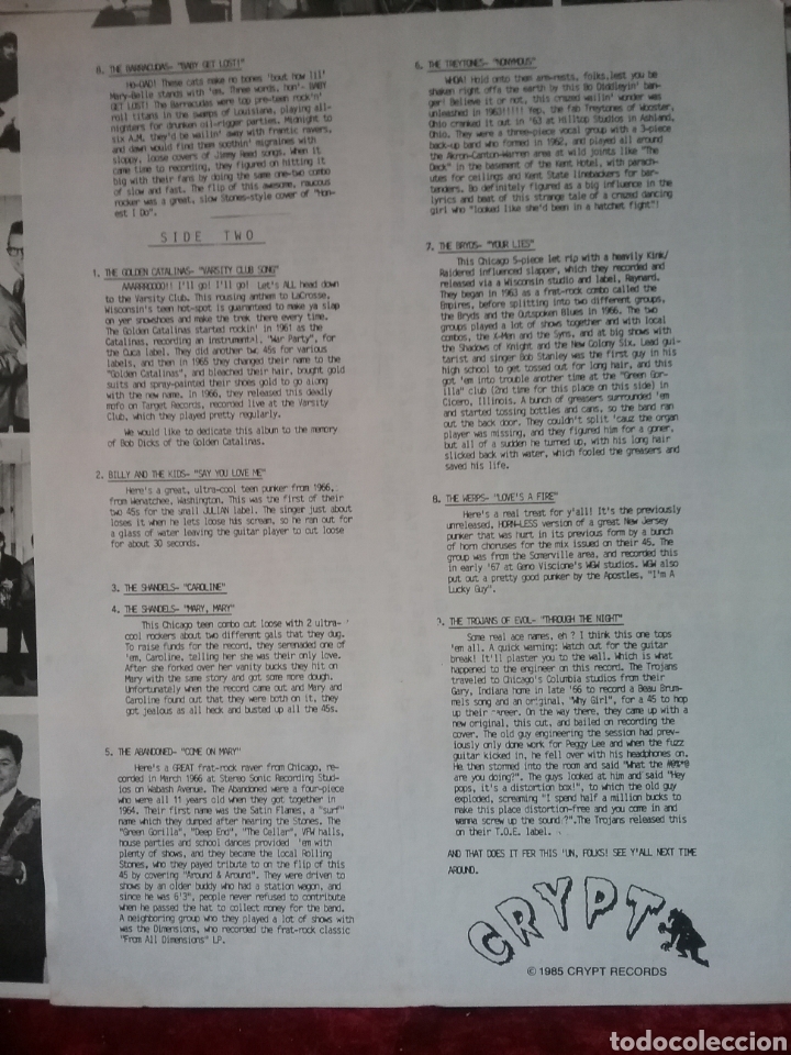 Discos de vinilo: BACK from the GRAVE Vol. 6 CRYPT Records 1986 - Foto 5