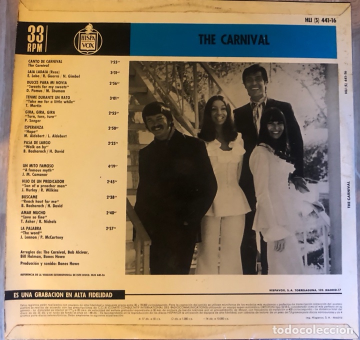 Discos de vinilo: The Carnival - Carnival (1969, spain) - Foto 2