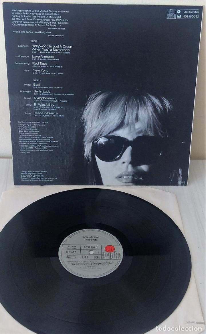 Discos de vinilo: AMANDA LEAR - INCOGNITO ARIOLA EDIC. ALEMANA - 1981 - Foto 2
