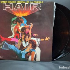 Discos de vinilo: HAIR (BANDA SONORA ORIGINAL DE LA PELICULA) DOBLE LP GATEFOLD SPAIN 1979 PEPETO. Lote 298187408