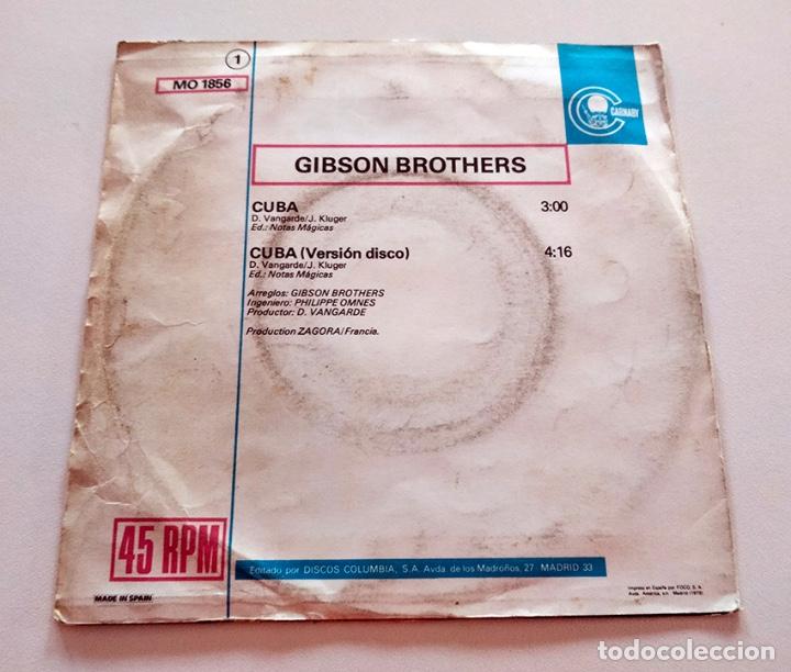 Discos de vinilo: VINILO SINGLE DE GIBSON BROTHERS. CUBA. 1979. - Foto 2