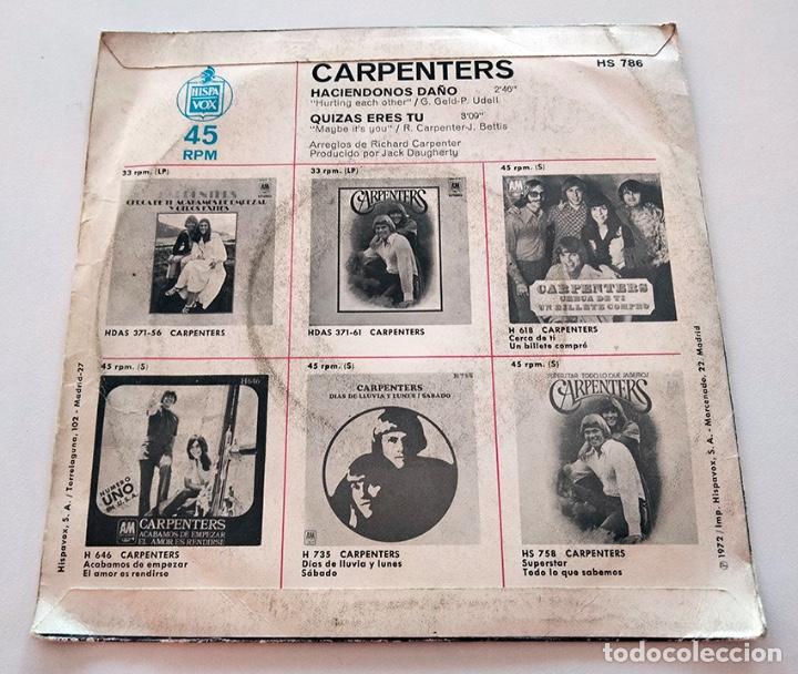 Discos de vinilo: VINILO SINGLE DE CARPENTERS. HACIENDONOS DA&Ntilde;O. 1972. - Foto 2