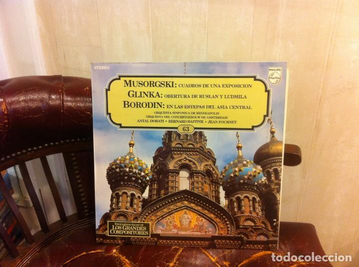 Vinyl-Schallplatten: LP. (LOS GRANDES COMPOSITORES, SALVAT) N&ordm; 63. MUSORGSKI-GLINKA-BORODIN