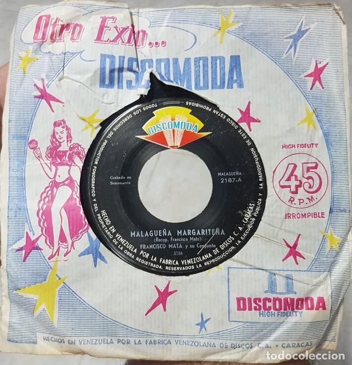 Disques de vinyle: Francisco Mata y su Conjunto - raro disco single de Venezuela Caracas - Malague&ntilde;a y Danza Discomoda