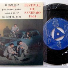 Discos de vinilo: RUDY VENTURA Y SU CONJUNTO - FESTIVAL DE SAN REMO 1964 - NO TIENE EDAD +3 - EP COLUMBIA 1963 BPY. Lote 298481038
