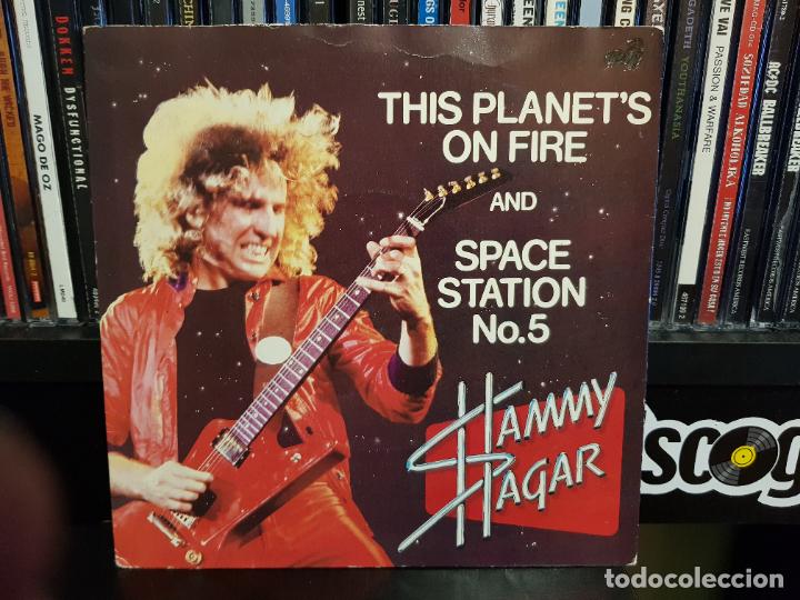 Discos de vinilo: SAMMY HAGAR - THIS PLANETS ON FIRE / SPACE STATION No. 5 - Foto 1