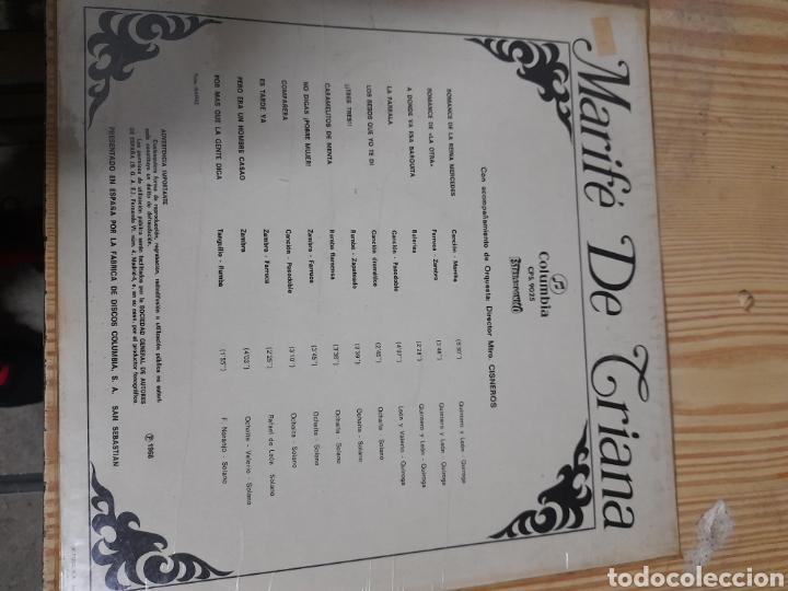 Discos de vinilo: Vinilo de Marife de Triana - Foto 3