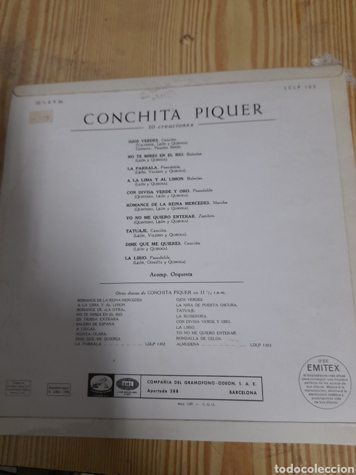 Discos de vinilo: Vinilo de Conchita Piquer - Foto 2