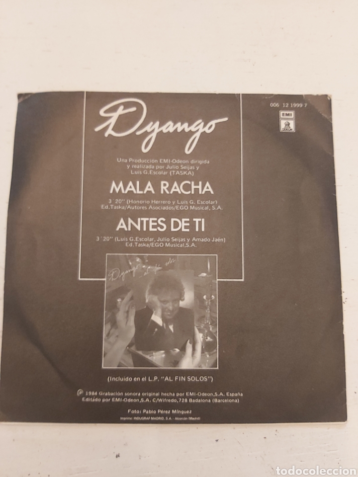 Discos de vinilo: DYANGO. MALA RACHA. - Foto 2