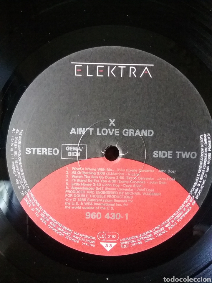 Discos de vinilo: X 1985 Elektra Records . Copia Germany - Foto 3