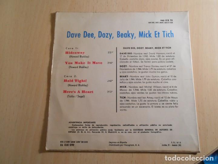 Discos de vinilo: DAVE DEE, DOZY, BEAKY, MICK & TICH, EP, HIDEAWAY + 3, A&Ntilde;O 1966 - Foto 2