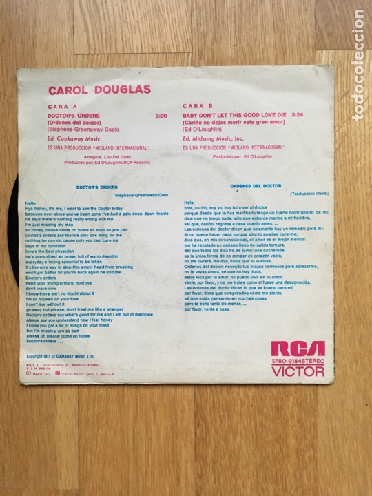 Discos de vinilo: Disco vinilo single Karen Douglas - Foto 2