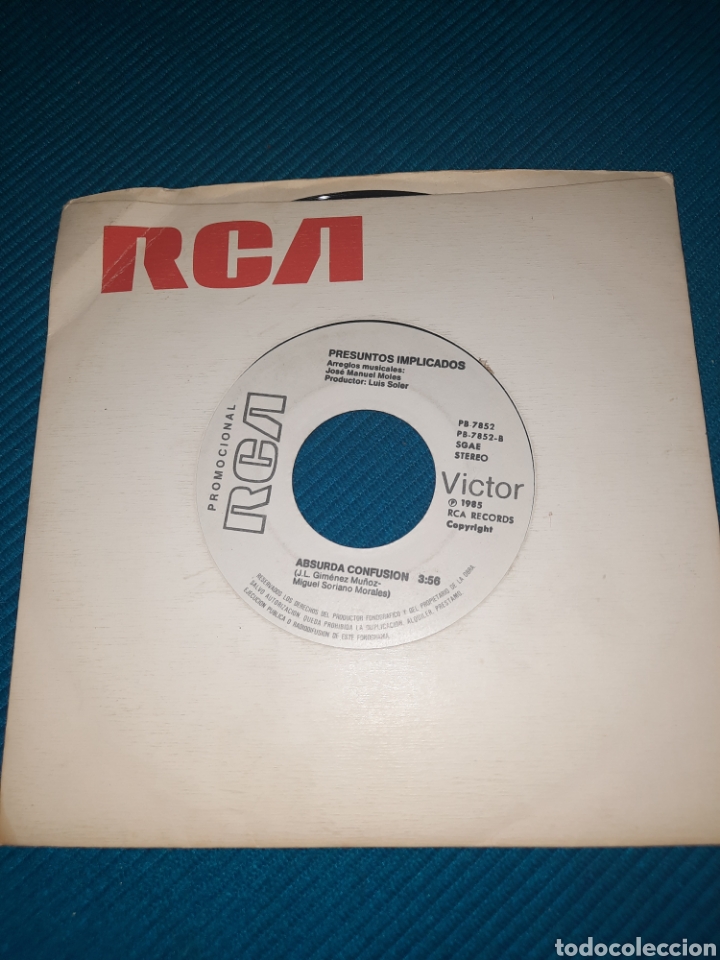 Discos de vinilo: SINGLE PROMOCIONAL PRESUNTOS IMPLICADOS, 1985 - Foto 1