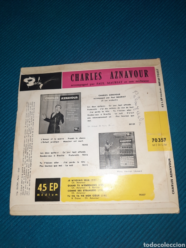 Discos de vinilo: SINGLE CHARLES AZNAVOUR - Foto 2
