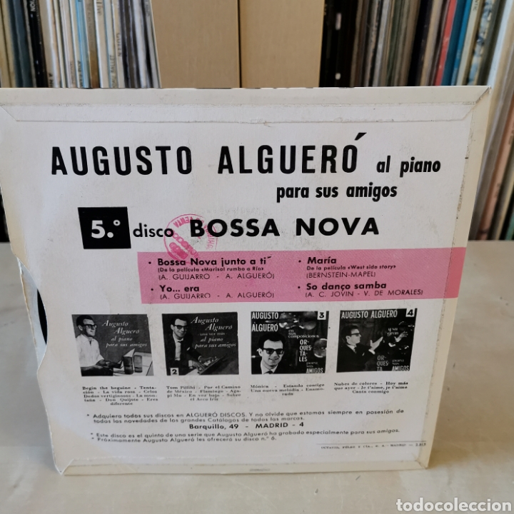 Discos de vinilo: AUGUSTO ALGUER&Oacute; -EP- BOSSA NOVA - Foto 2