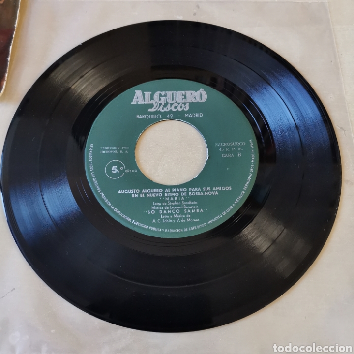 Discos de vinilo: AUGUSTO ALGUER&Oacute; -EP- BOSSA NOVA - Foto 4