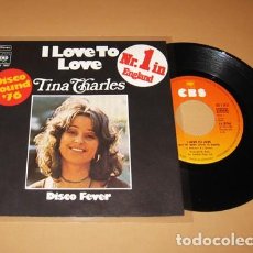 Discos de vinilo: TINA CHARLES - I LOVE TO LOVE / DISCO FEVER - SINGLE - 1976. Lote 363177015