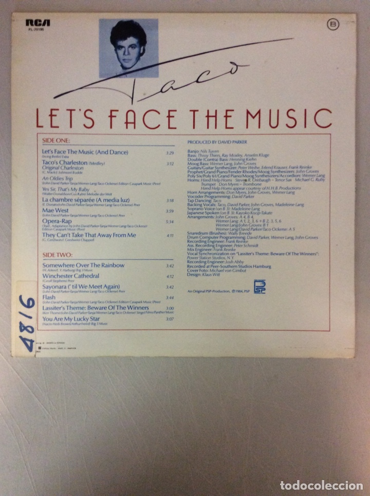 Discos de vinilo: Taco. Let&rsquo;s face the music. - Foto 2