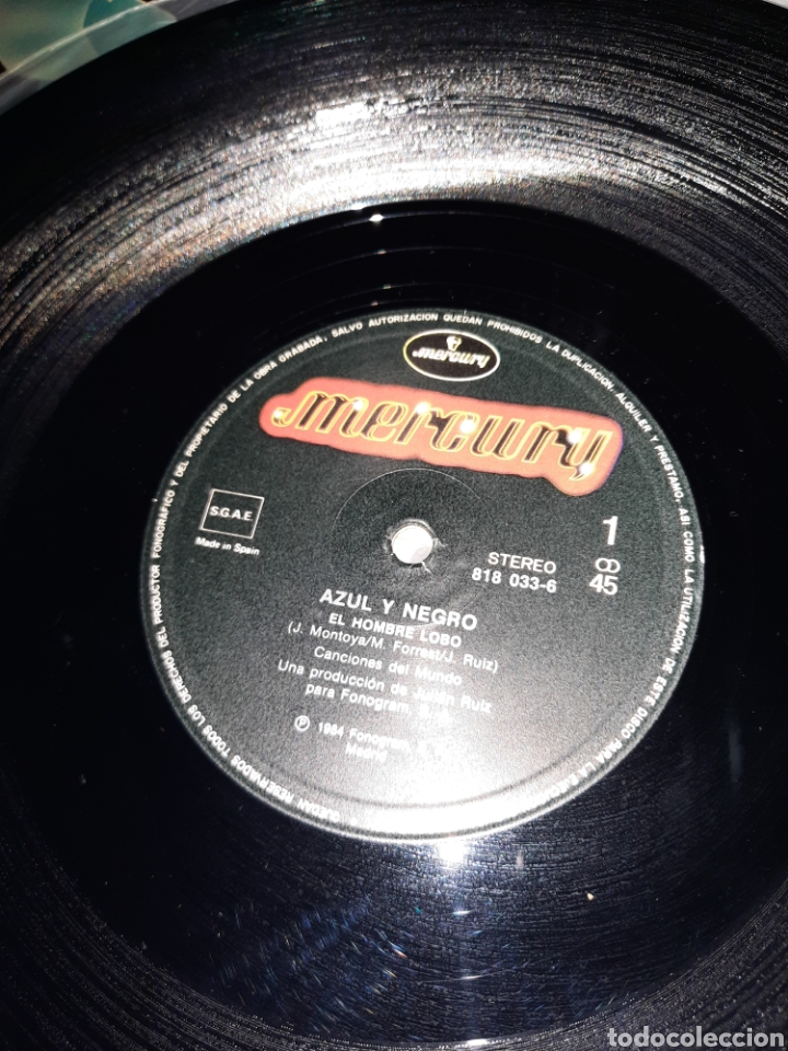 Discos de vinilo: Azul Y Negro - El Hombre Lobo - Foto 3