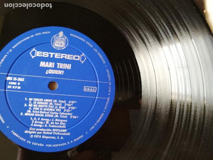 Discos de vinilo: MARI TRINI, QUIEN, 1974 - Foto 4