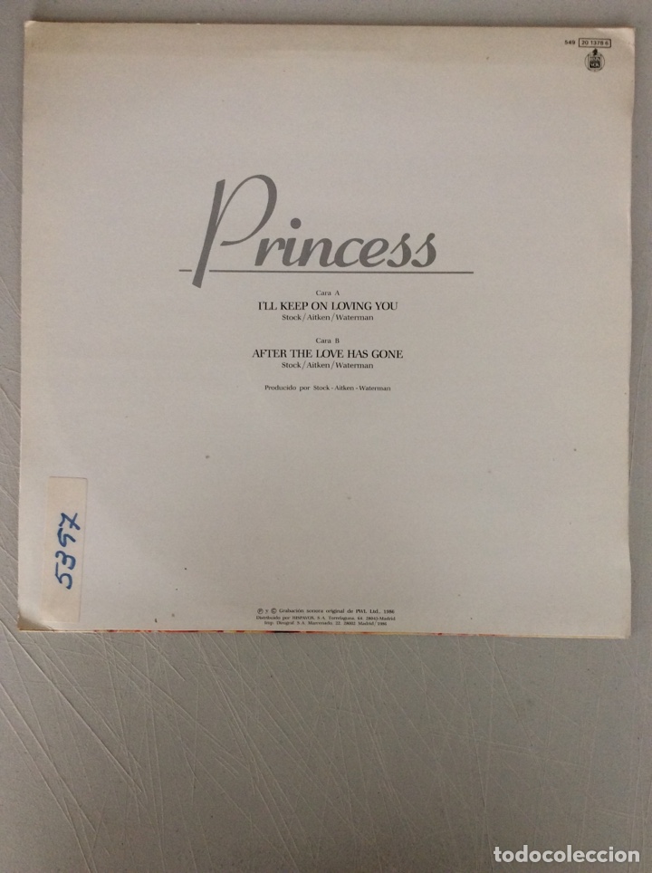 Discos de vinilo: Princess. I&rsquo;ll keep on loving you. - Foto 2