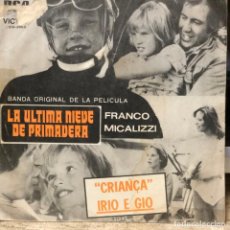 Discos de vinilo: SENCILLO ARGENTINO BSO LA ÚLTIMA NIEVE DE PRIMAVERA AÑO 1973. Lote 299599048