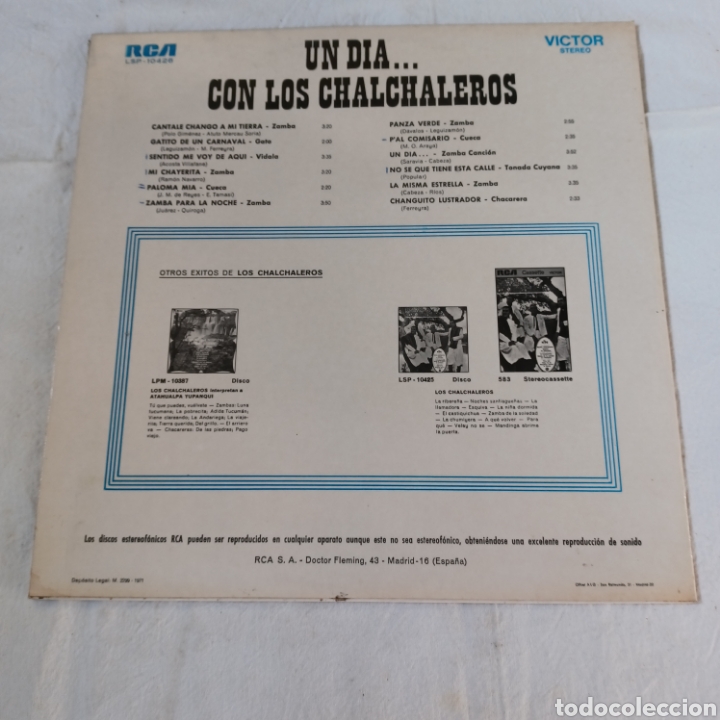 Discos de vinilo: UN DIA CON LOS CHALCHALEROS - Foto 2