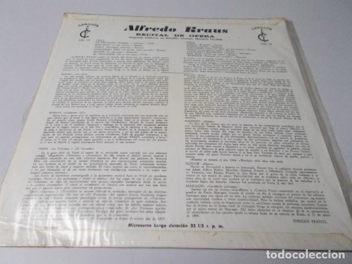 Discos de vinilo: ALFREDO KRAUS Recital de &oacute;pera - Foto 2