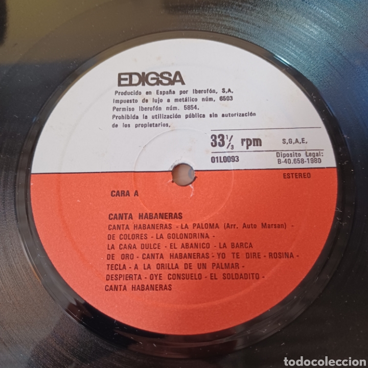 Discos de vinilo: CANELA - CANTA HABANERAS - Foto 3