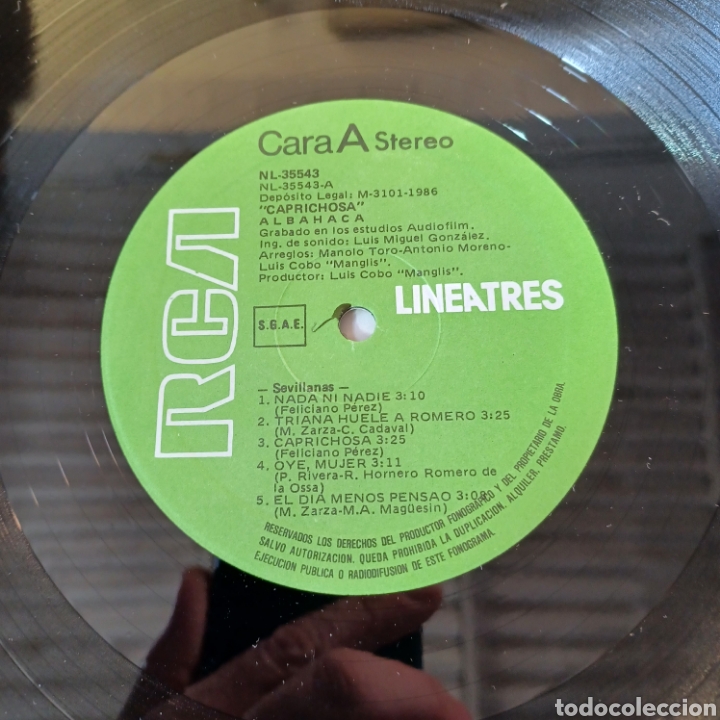 Discos de vinilo: ALBAHACA - CAPRICHOSA 1986 RCA RECORDS - Foto 3