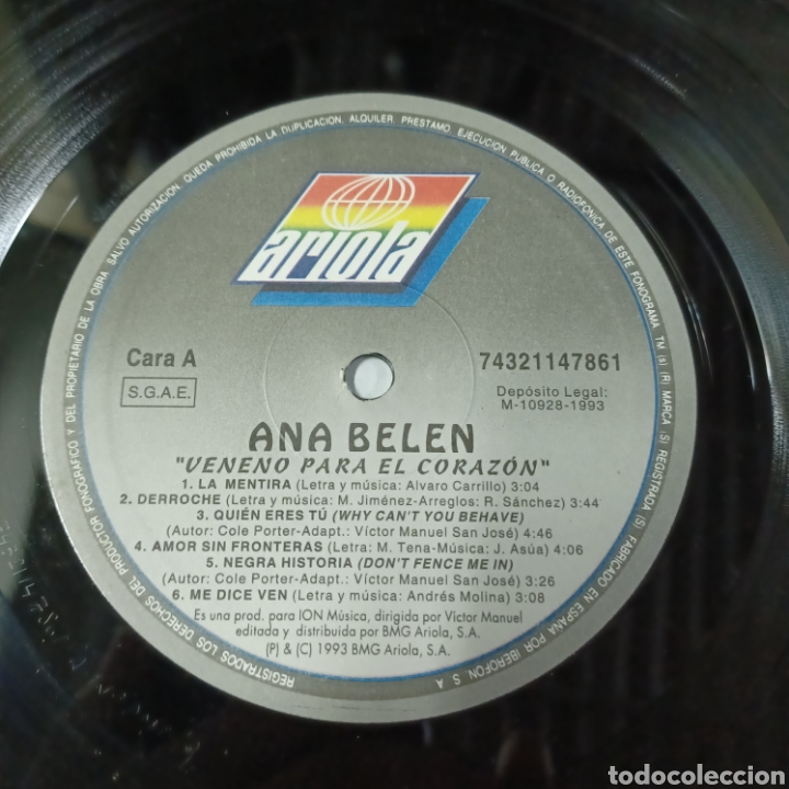 Discos de vinilo: ANA BELEN - VENENO PARA EL CORAZON - Foto 5