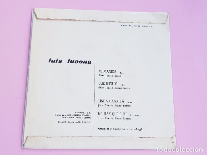 Discos de vinilo: DISCO-SINGLE-VINILO-LU&Iacute;S LUCENA-BUEN ESTADO GENERAL - Foto 2