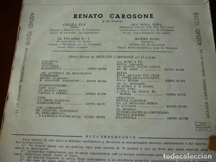 Discos de vinilo: DISCO SINGLE DE RENATO CAROSONE Y SU SEXTETO - Foto 2
