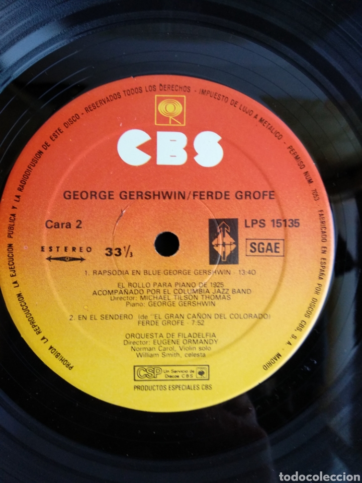 Discos de vinilo: *FERDE GROFE, GEORGE GERSHWIN, ARIOLA, 1981 A3 - Foto 4