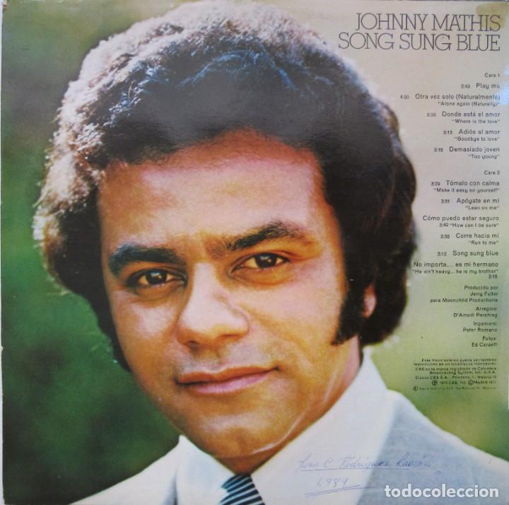Discos de vinilo: JOHNNY MATHIS - SONG SUNG BLUE - Foto 2