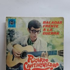 Discos de vinilo: RICARDO CANTALAPIEDRA, BALADAS FRENTE A LA GUERRA (PAX 1968) -SINGLE-. Lote 300433218