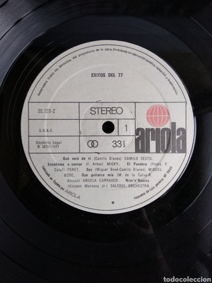 Discos de vinilo: *&Eacute;XITOS 77, ARIOLA, 1977 A3 - Foto 3