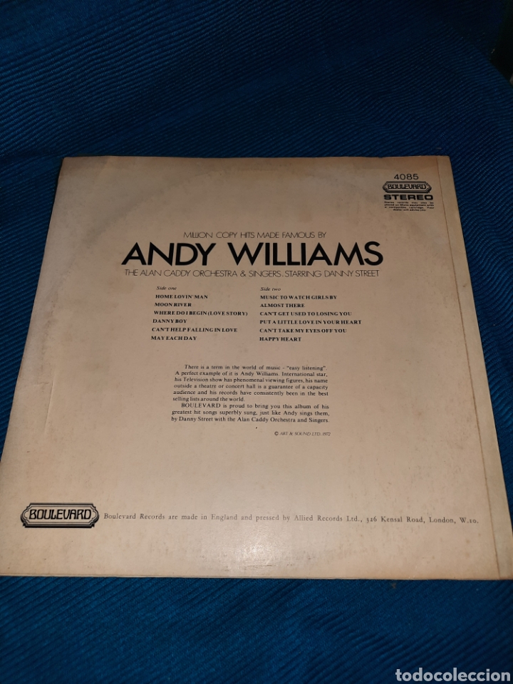 Discos de vinilo: LP ANDY WILLIAMS ,ORCHESTRA & SINGERS, 1972 - Foto 2