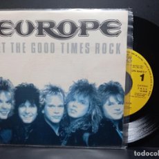 Discos de vinilo: EUROPE LET THE GOD TIMES ROCK SINGLE SPAN 1988 PDELUXE