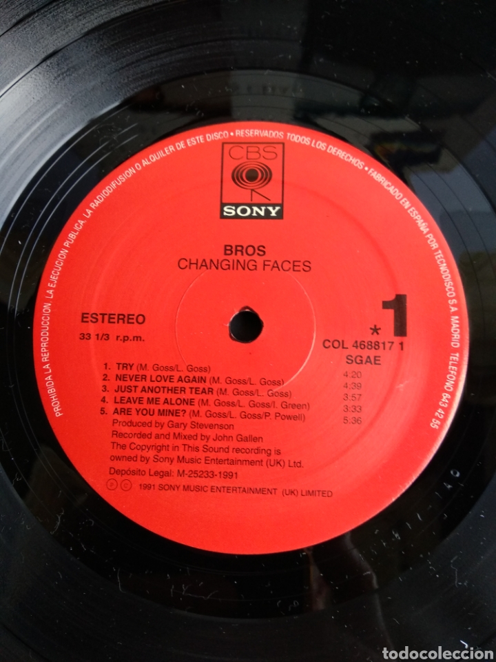 Discos de vinilo: *BROS, CHANGING FACES, CBS, 1991 A2 - Foto 3