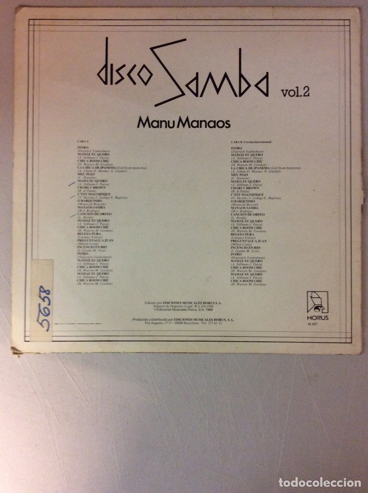 Discos de vinilo: Manu Manaos. Disco samba. Vol 2 - Foto 2