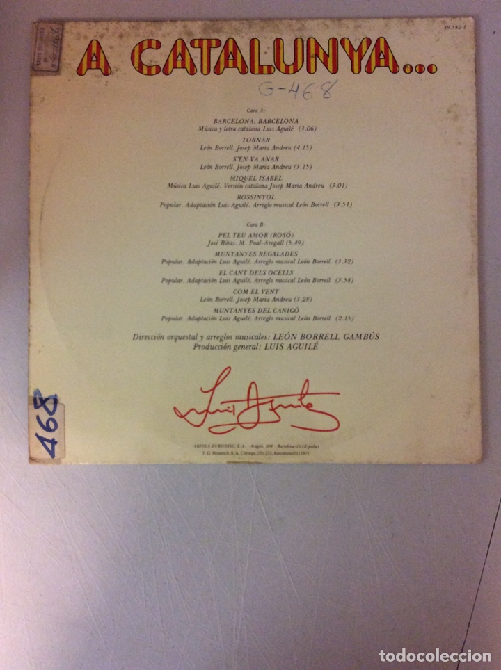 Discos de vinilo: Luis Aguile. A Catalunya... - Foto 2