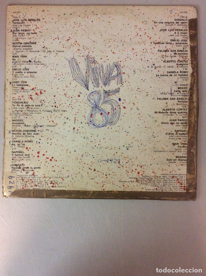 Discos de vinilo: Viva &lsquo;85. Doble LP. Dos discos. - Foto 2