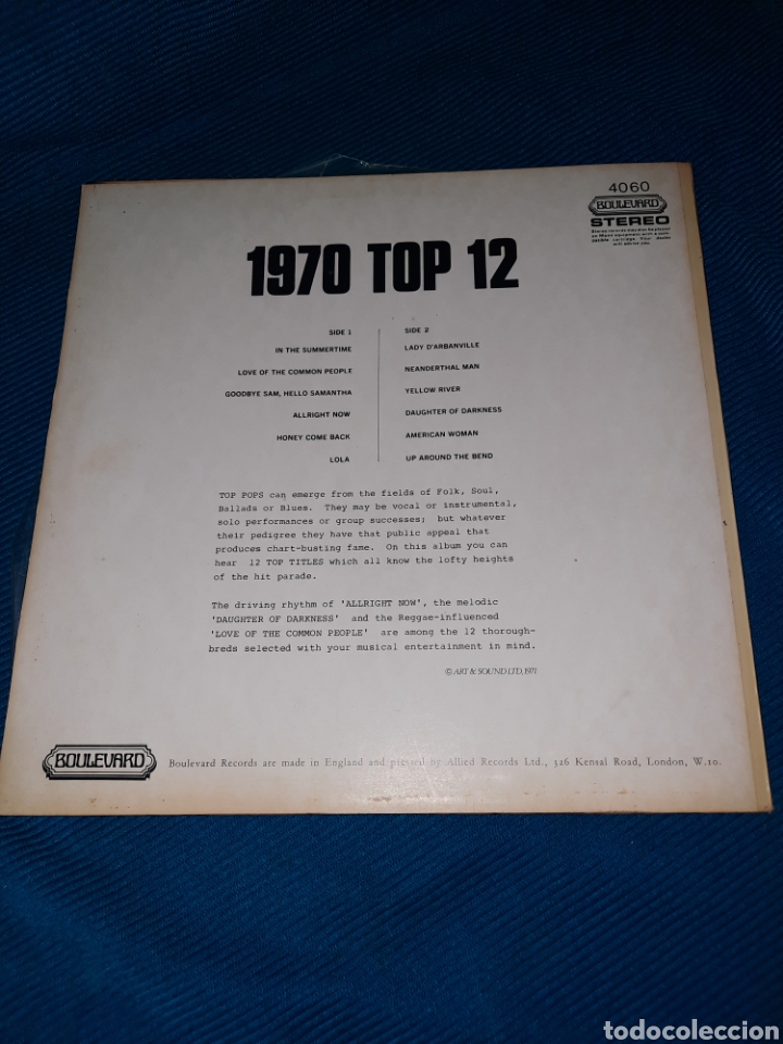 Discos de vinilo: LP 1970 TOP 12. ENGLAND - Foto 2