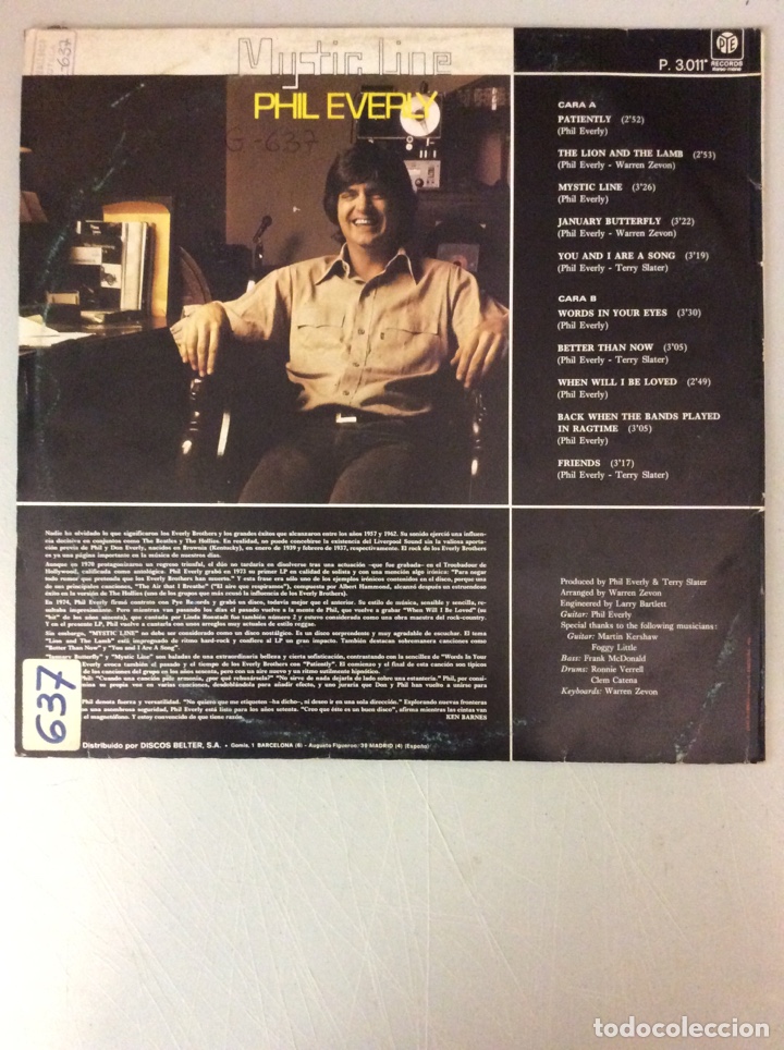 Discos de vinilo: Phil Everly. Mystic line - Foto 2