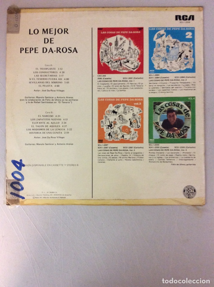 Discos de vinilo: Pepe Da-Rosa. Lo mejor de - Foto 2