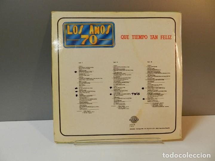 Discos de vinilo: DISCO VINILO 3 X LP. Los Años 70 – Que Tiempo Tan Feliz. 33 RPM. - Foto 2 - 300798603