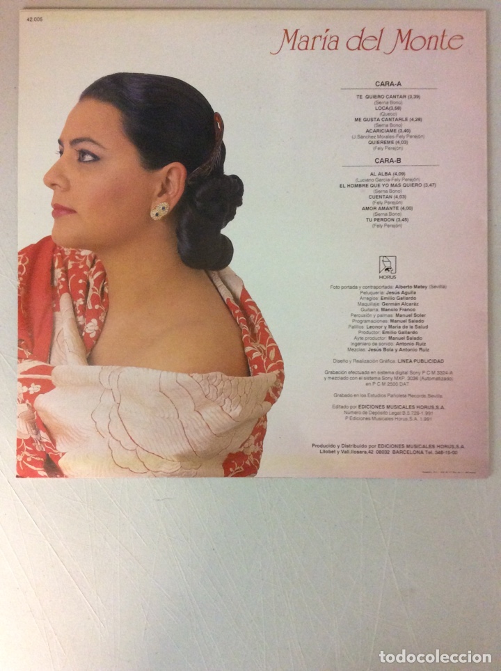 Discos de vinilo: Mar&iacute;a del Monte. Al alba. - Foto 2