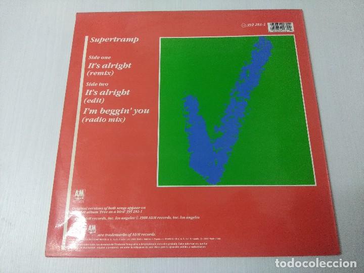 Discos de vinilo: SUPERTRAMP/ITS ALRIGHT/VINILO MAXI. - Foto 3